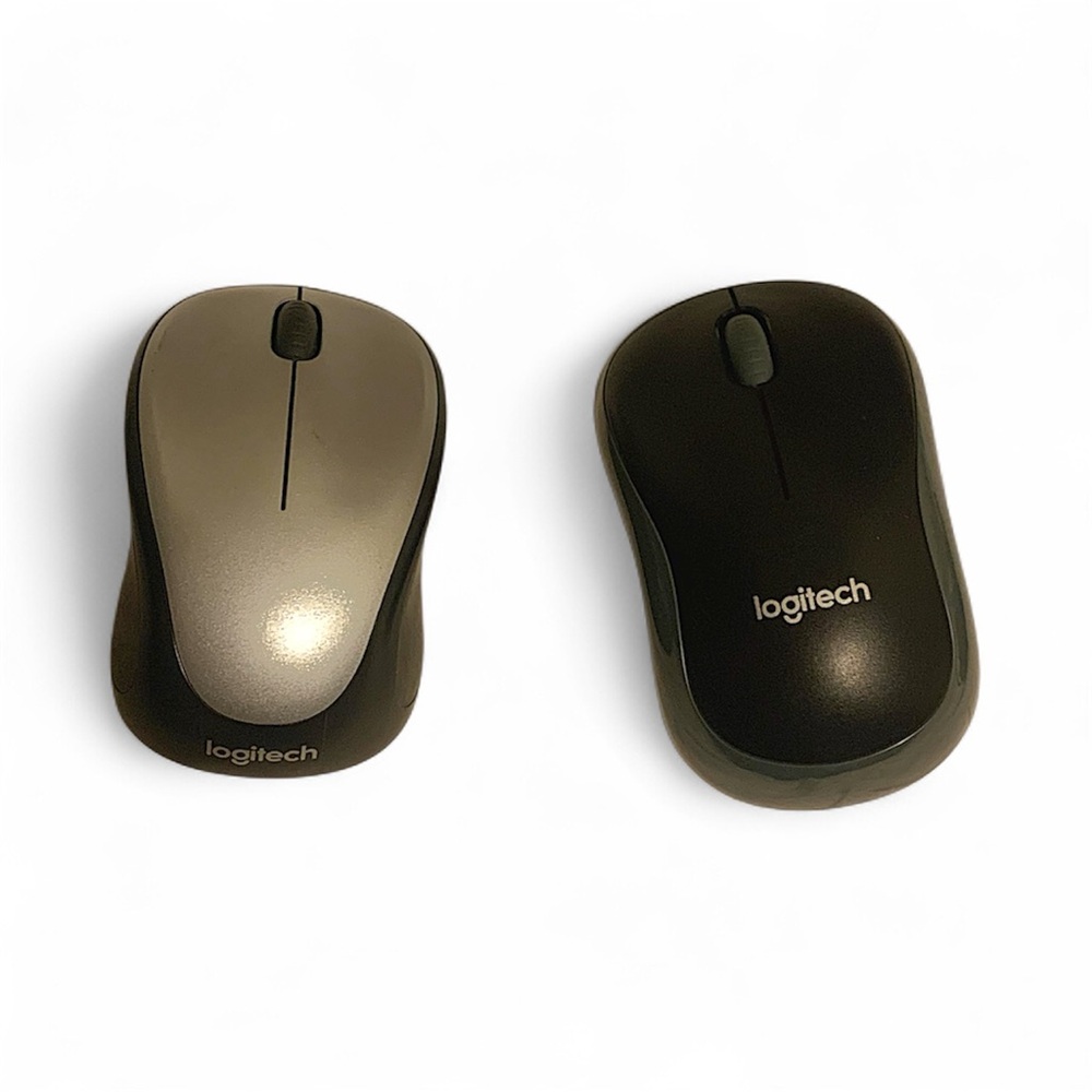 Logitech M317 and M185 Wireless Mouse Duo - Black and Gray